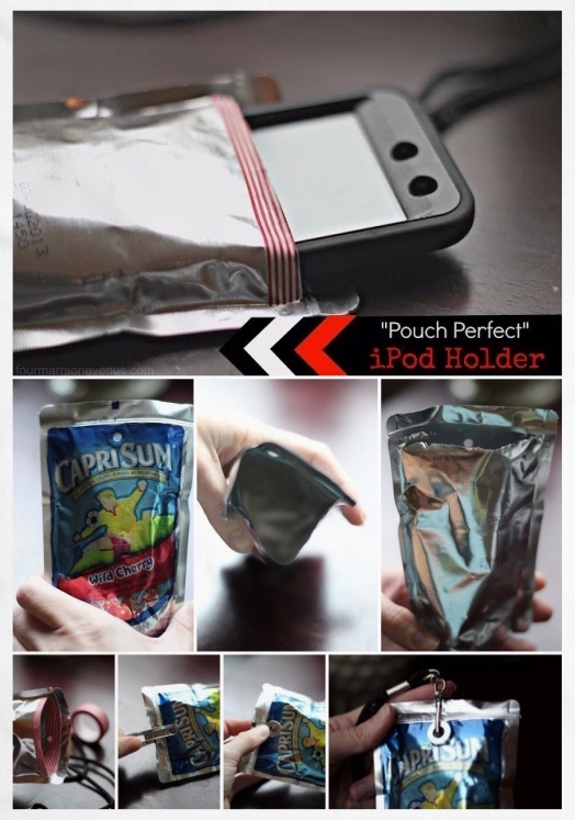 DIY Capri-Sun iPod / Phone Holder • Reusing food / juice pouches | ecogreenlove