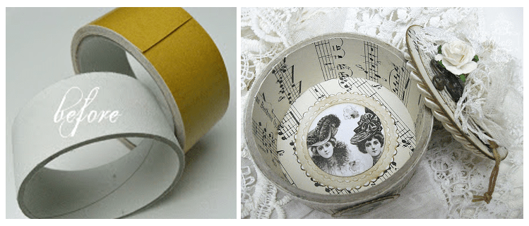 Trinket box with soldered art made from empty sticky tape roll 