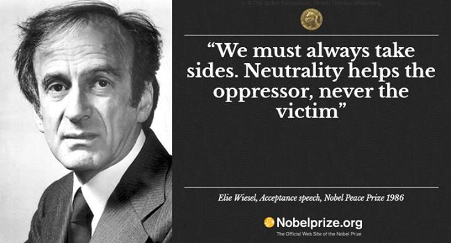 Elie Wiesel - acceptance speech