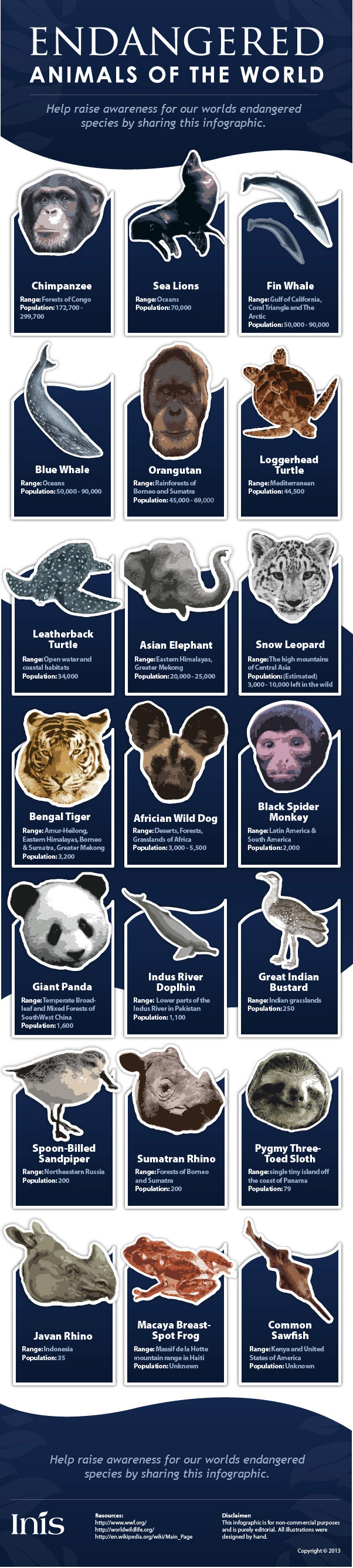Endangered animals of the world [Infographic] | ecogreenlove