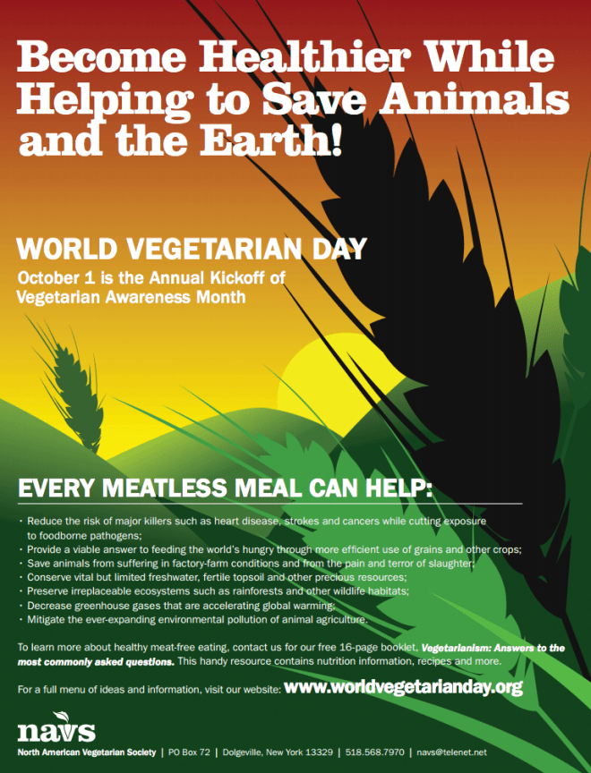Environmental Dates: World Vegetarian Day | ecogreenlove