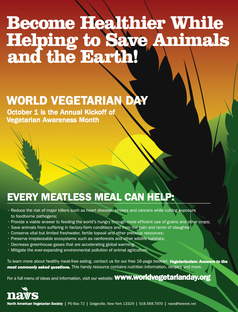 Environmental Dates: World Vegetarian Day | ecogreenlove