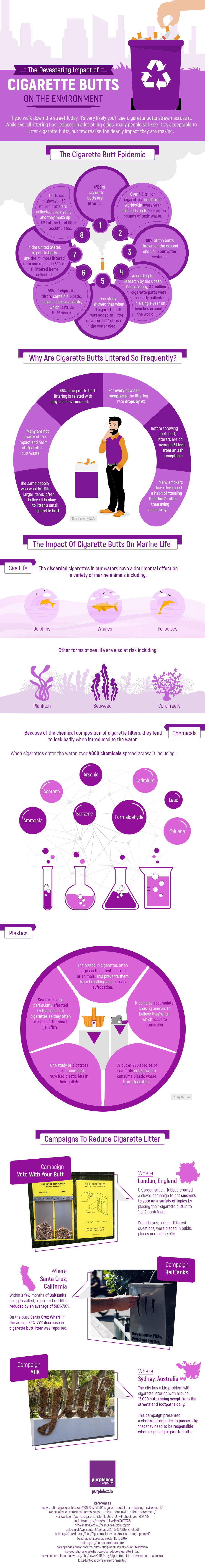 The Devastating Impact of Cigarette Butts on the Environment [Infographic] | ecogreenlove