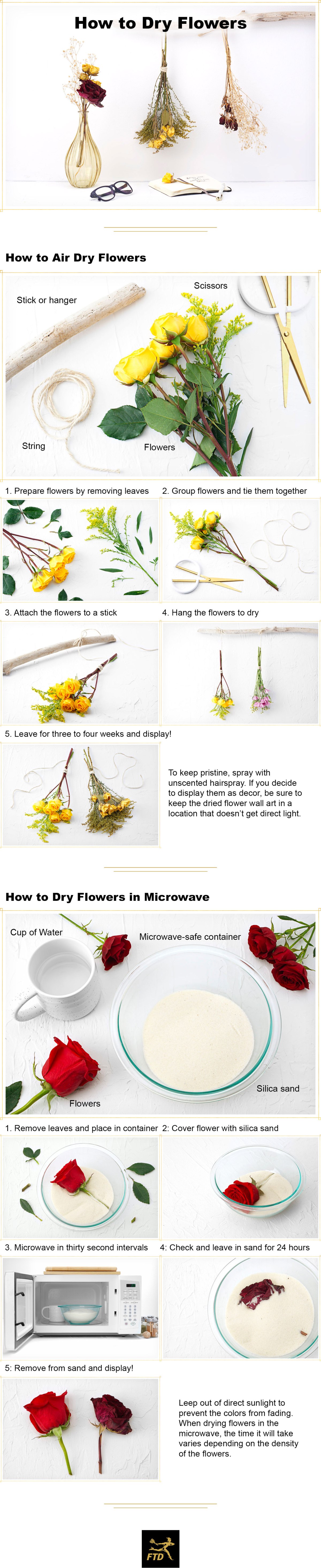 How to Dry Flowers: 2 Simple Ways + Decor Ideas [Visuals] | ecogreenlove