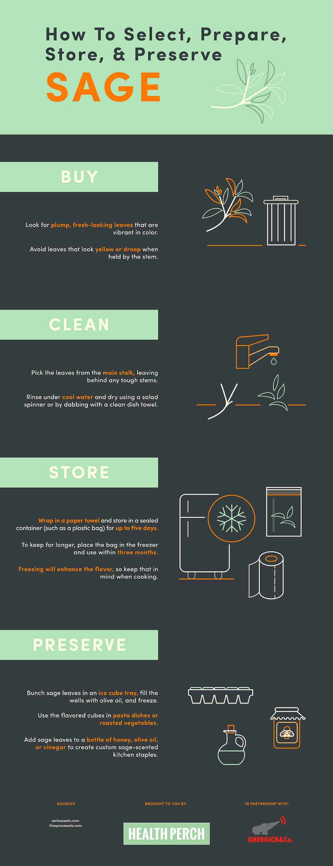 How to select, prepare, store and preserve Sage [Infographic] | ecogreenlove