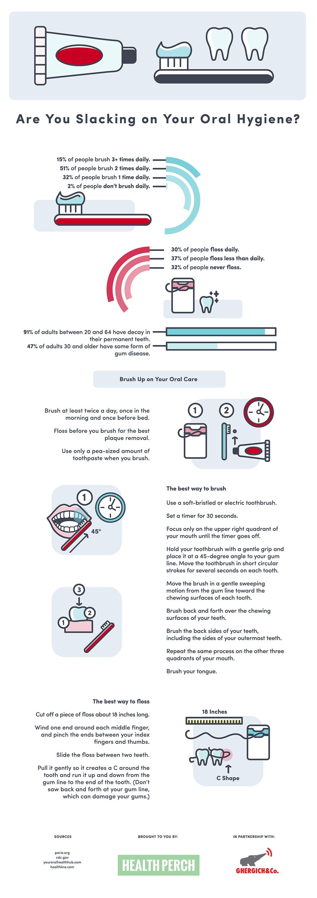 How to Floss and Brush your Teeth for a better Dental Care [Visual] | ecogreenlove