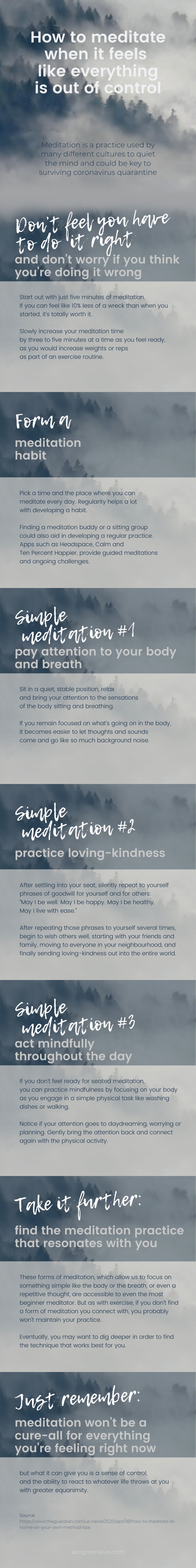 How to meditate when it feels like everything is out of control [Visual] | ecogreenlove