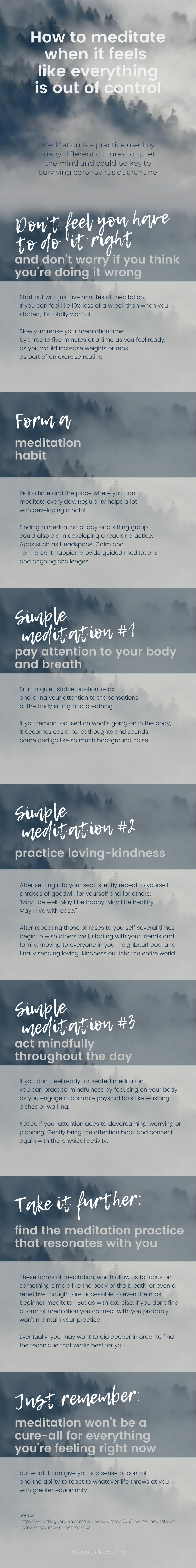 How to meditate when it feels like everything is out of control [Visual] | ecogreenlove