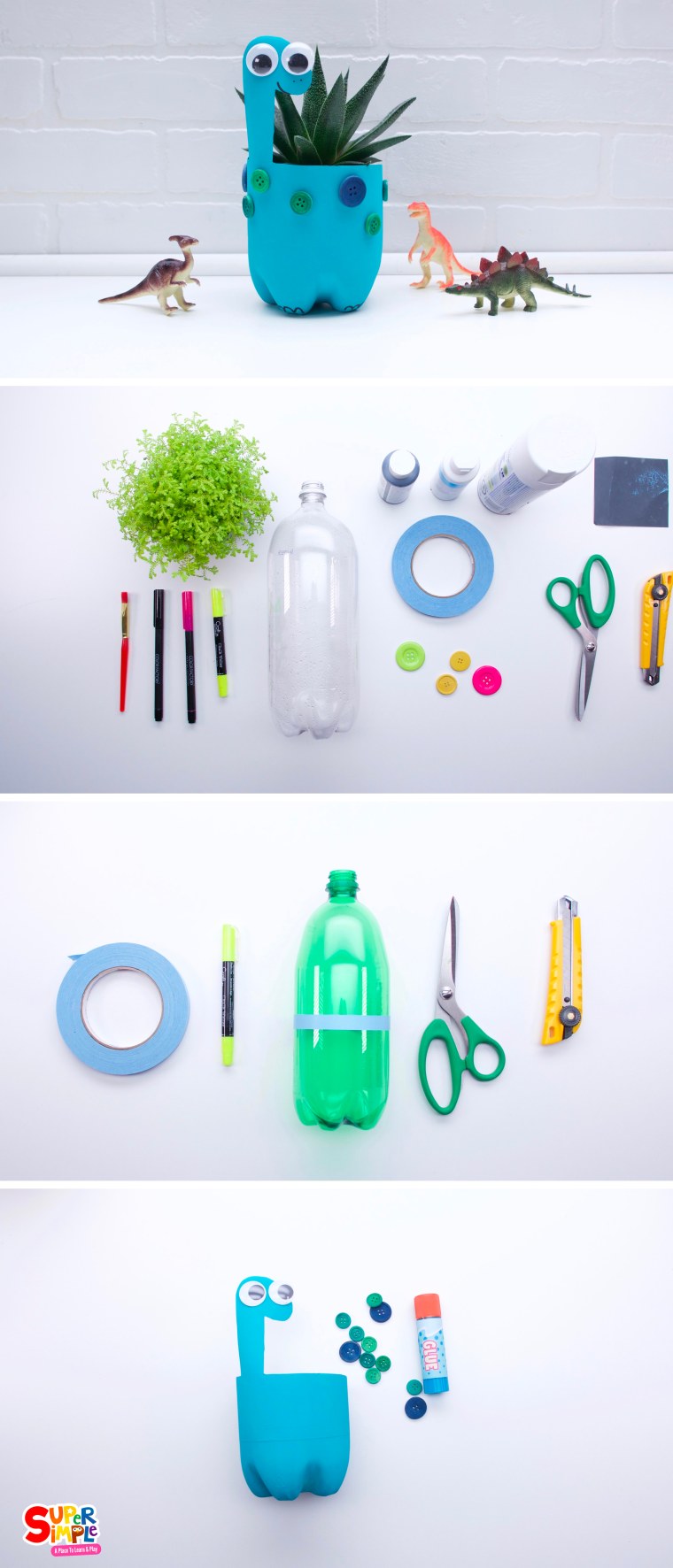 Maceta Dinosaurio Reciclado • Día de la Tierra | ecogreenlove