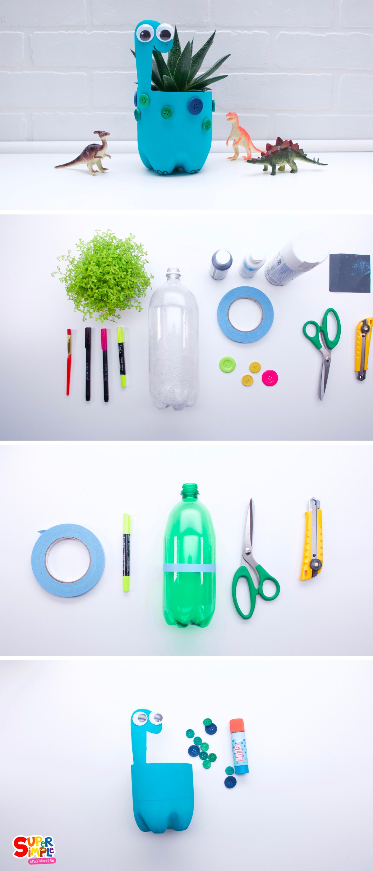 Maceta Dinosaurio Reciclado • Día de la Tierra | ecogreenlove