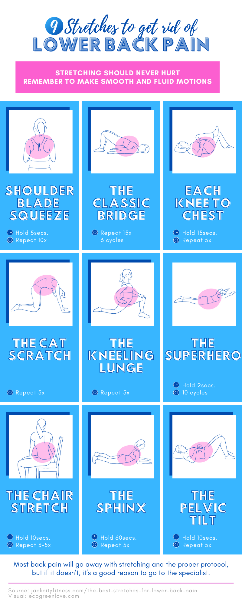 The Best Stretches for Lower Back Pain [Visual] | ecogreenlove