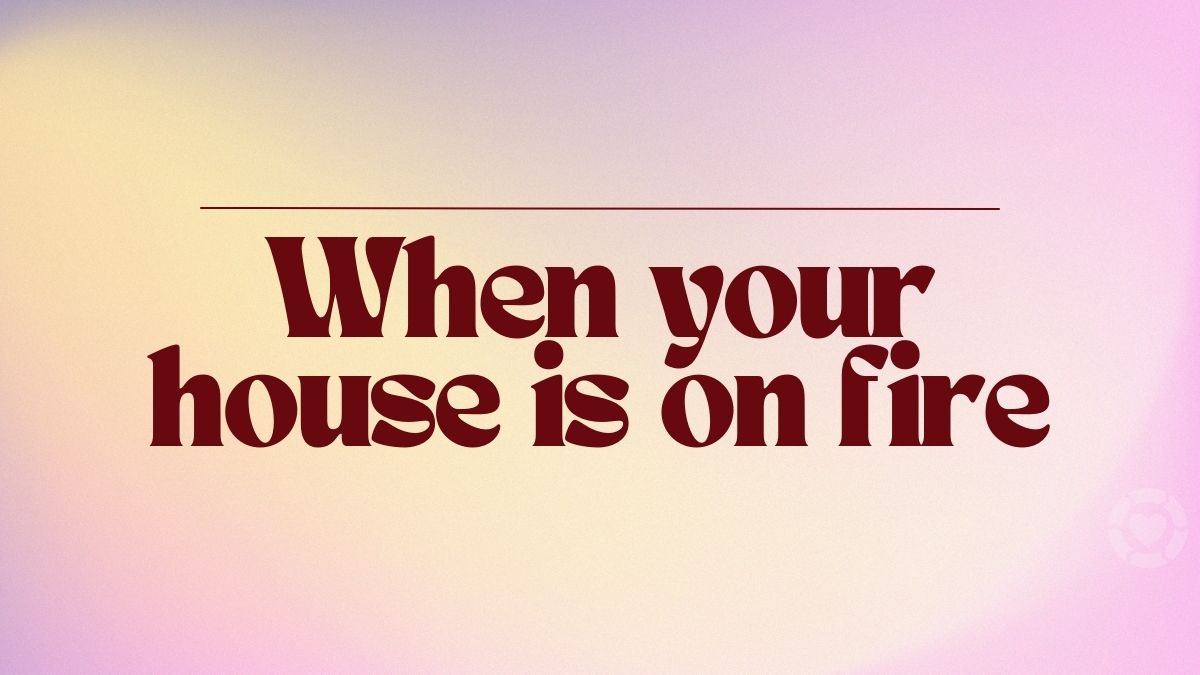 When your house is on fire | ecogreenlove