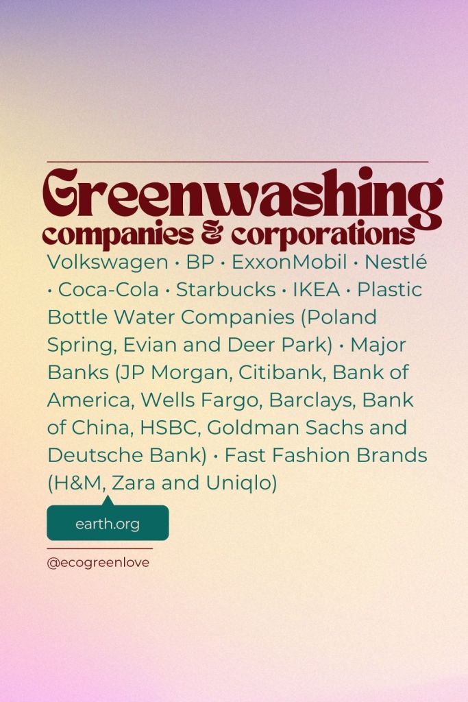 Greenwashing Companies & Corporations | ecogreenlove