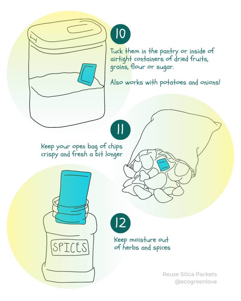 21 Ideas to Reuse Silica Packets | ecogreenlove