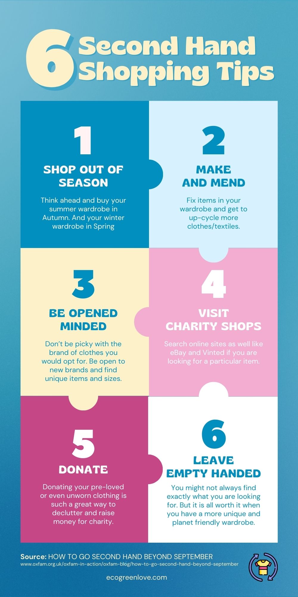 6 Second Hand Shopping Tips • How to go Second Hand beyond September | ecogreenlove